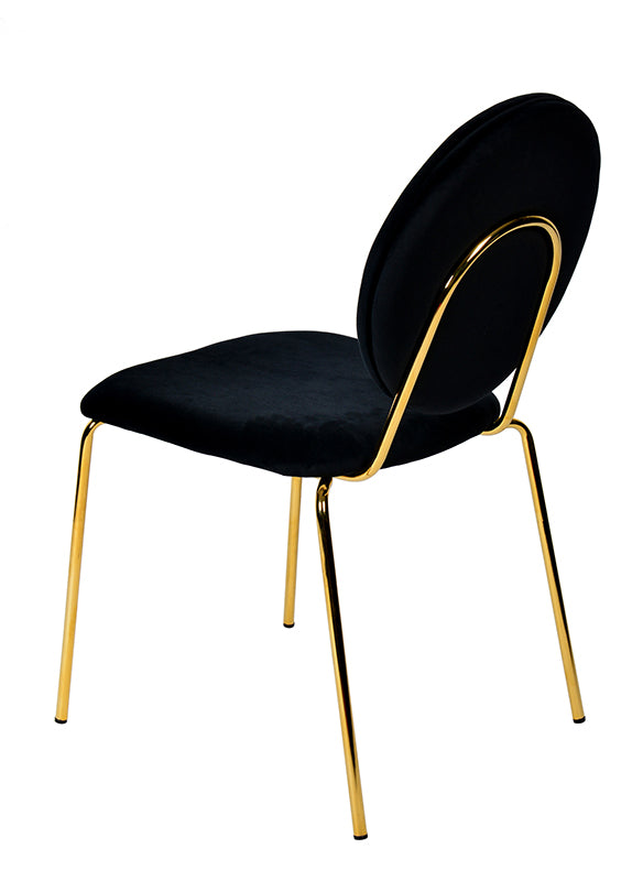 Justine Modern Black & Green Velvet Dining Chair - image 4