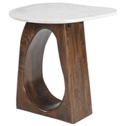 Vara Side Table White & Walnut