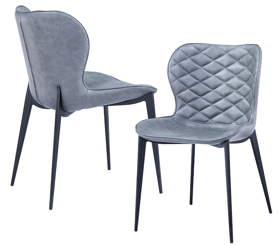 Felicia - Modern Grey & Black Dining Chair (Set of 2) - image 2