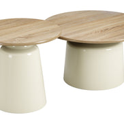 Lireen Coffee Table Set (2-Piece) Natural & Ivory