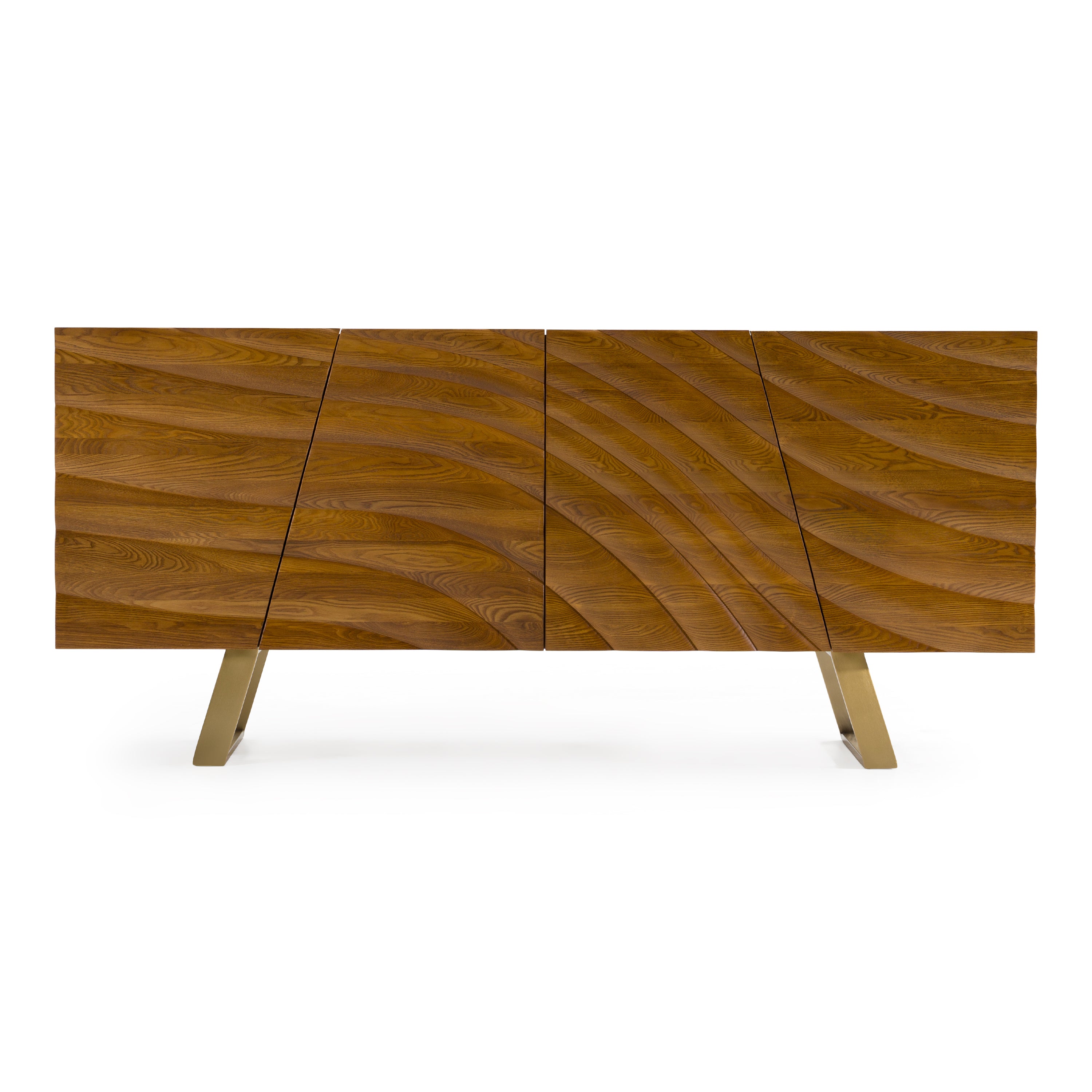 Finley Mid-Century Walnut & Gold Buffet - image 4