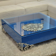 LS538 Emma Modern White Coffee Table w/ Glass Top - image 2