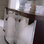 Waves Collection Modern Glass w/Chrome Stainless Steel Dining Table - image 4