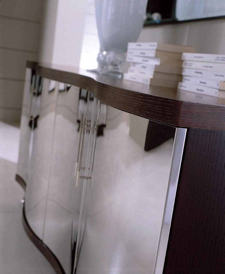 Waves Collection Modern Glass w/Chrome Stainless Steel Dining Table - image 4