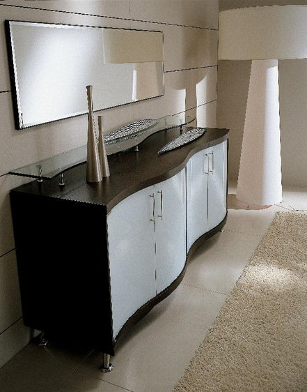 Waves Collection Modern Glass w/Chrome Stainless Steel Dining Table - image 5