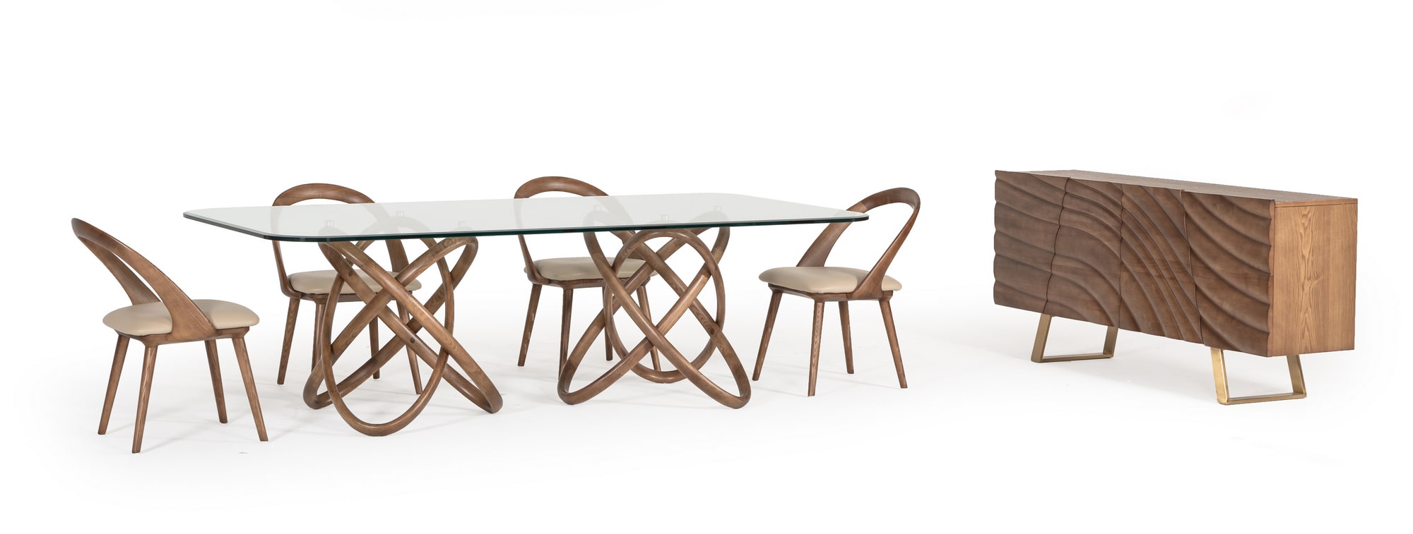 Finley Mid-Century Walnut & Gold Buffet - image 2