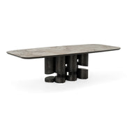 Finsbury - Modern Ceramic + Dark Grey Brass Oval Dining Table - image 2