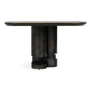 Finsbury - Modern Ceramic + Dark Grey Brass Oval Dining Table - image 3