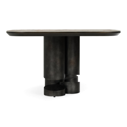 Finsbury - Modern Ceramic + Dark Grey Brass Oval Dining Table - image 3