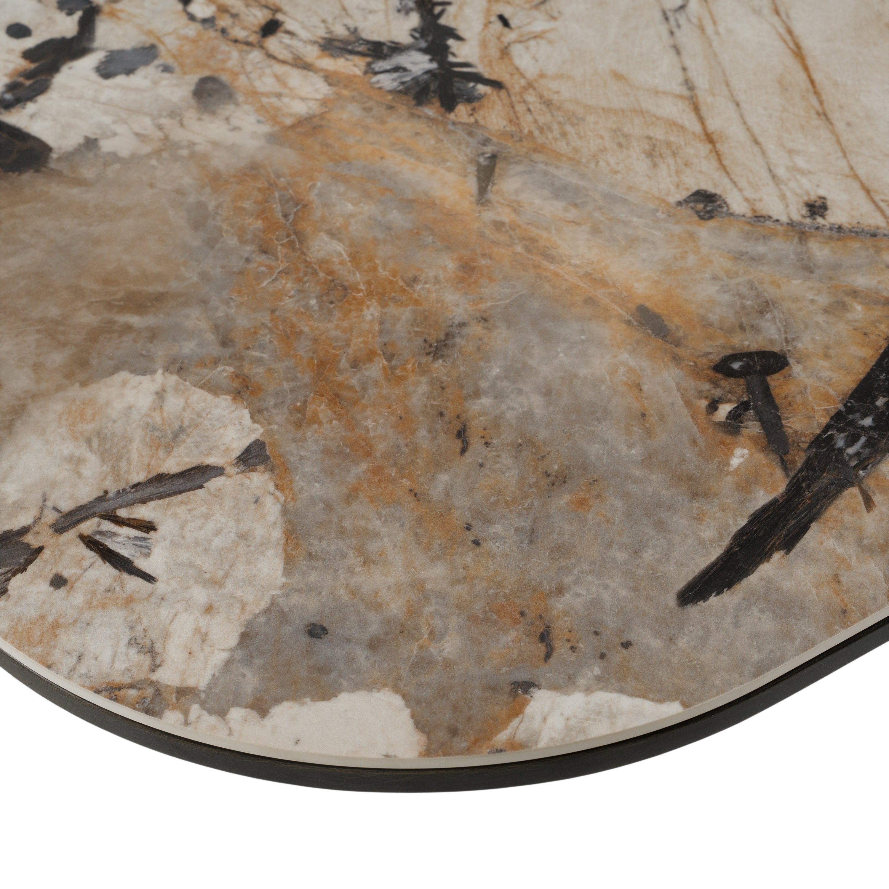 Finsbury - Modern Ceramic + Dark Grey Brass Oval Dining Table - image 4