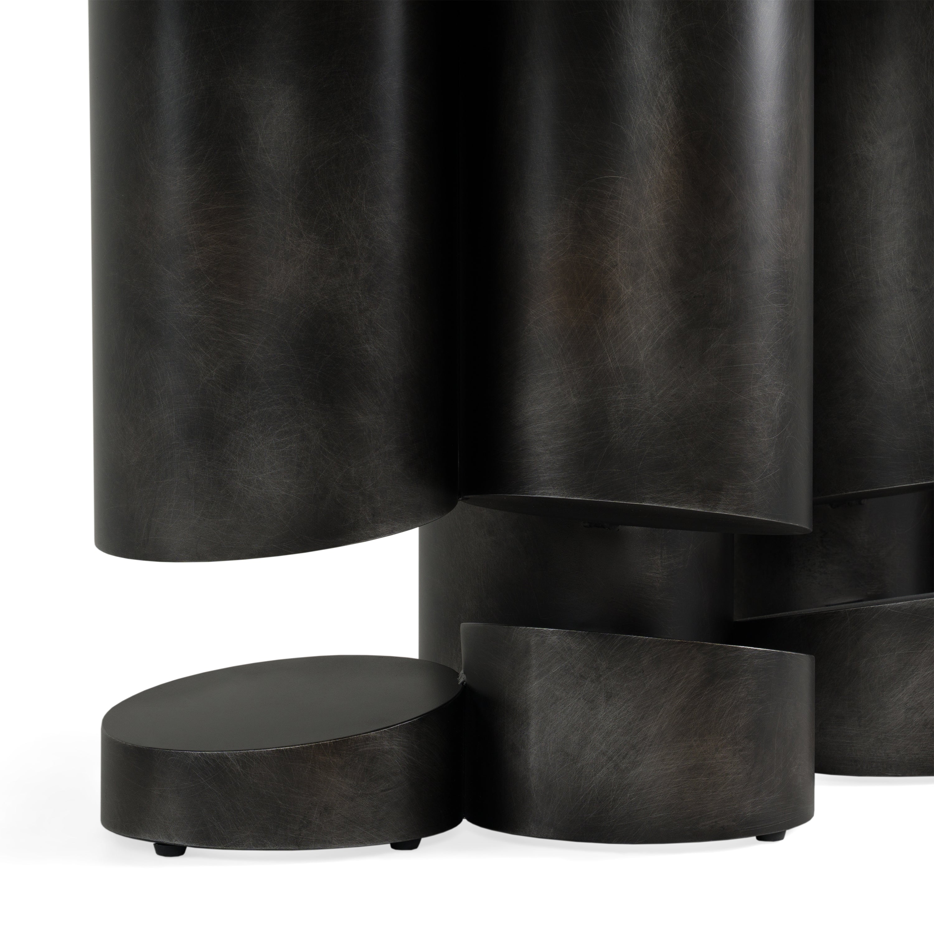 Finsbury - Modern Ceramic + Dark Grey Brass Oval Dining Table - image 5