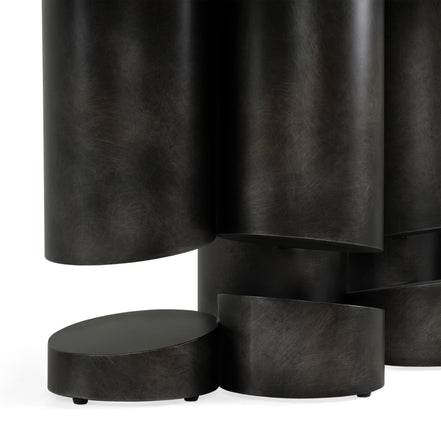 Finsbury - Modern Ceramic + Dark Grey Brass Oval Dining Table - image 5