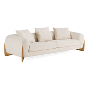 Fleury - Contemporary Cream Fabric and Walnut Sofa - image 3