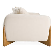 Fleury - Contemporary Cream Fabric and Walnut Sofa - image 4
