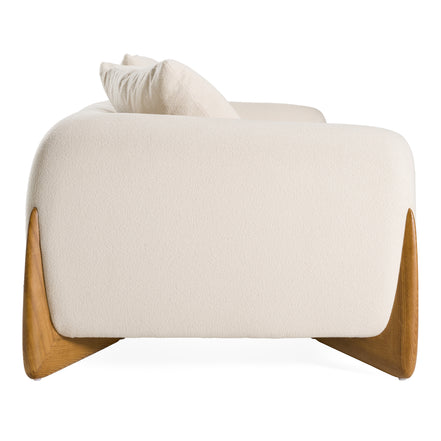 Fleury - Contemporary Cream Fabric and Walnut Sofa - image 4