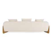 Fleury - Contemporary Cream Fabric and Walnut Sofa - image 5