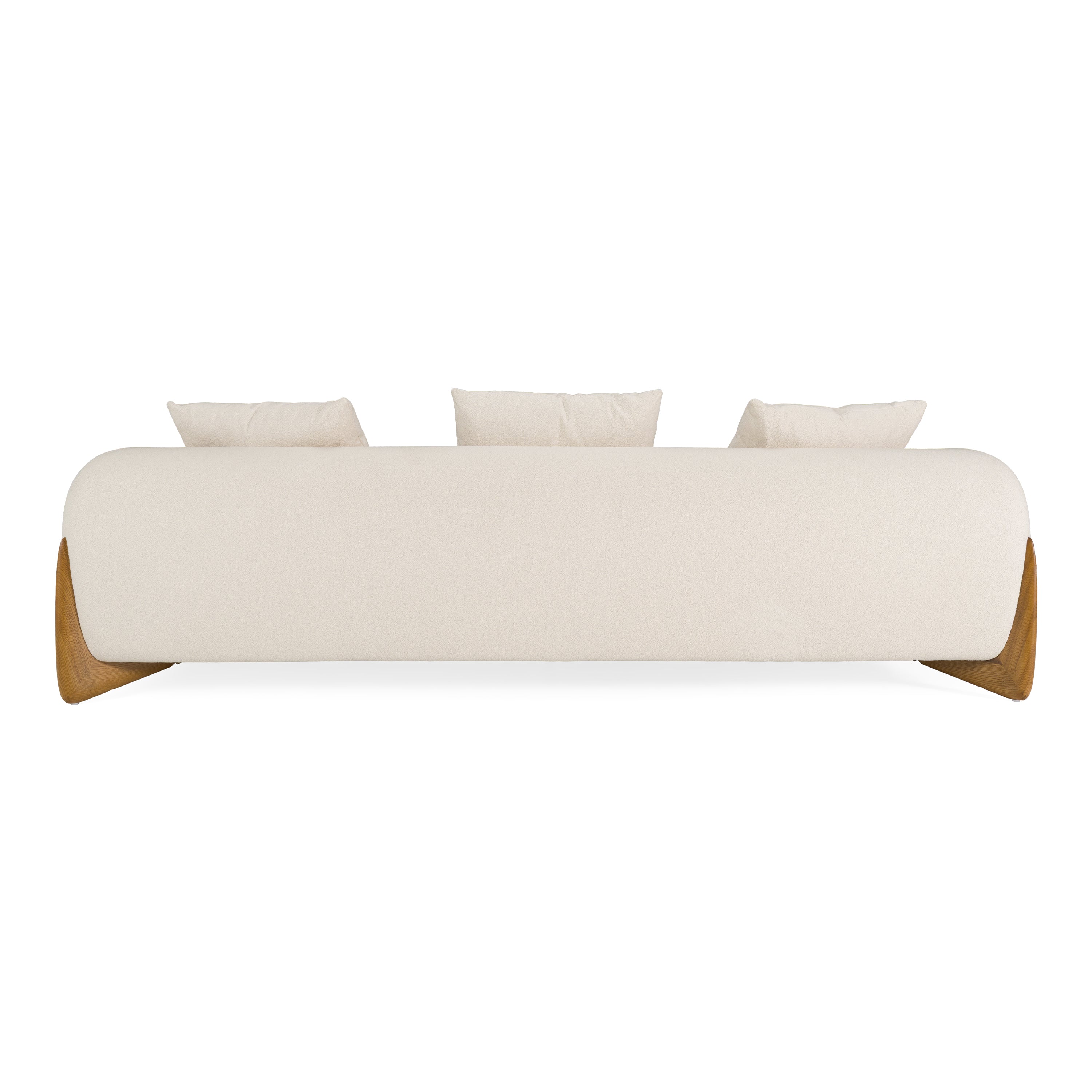 Fleury - Contemporary Cream Fabric and Walnut Sofa - image 5