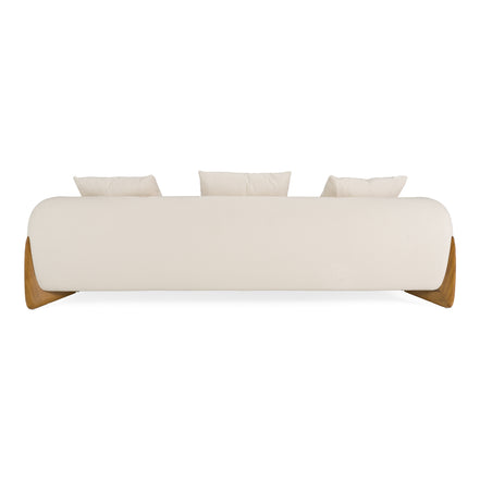 Fleury - Contemporary Cream Fabric and Walnut Sofa - image 5