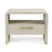 Florence - Modern Beige Leatherette + Gold Nightstand