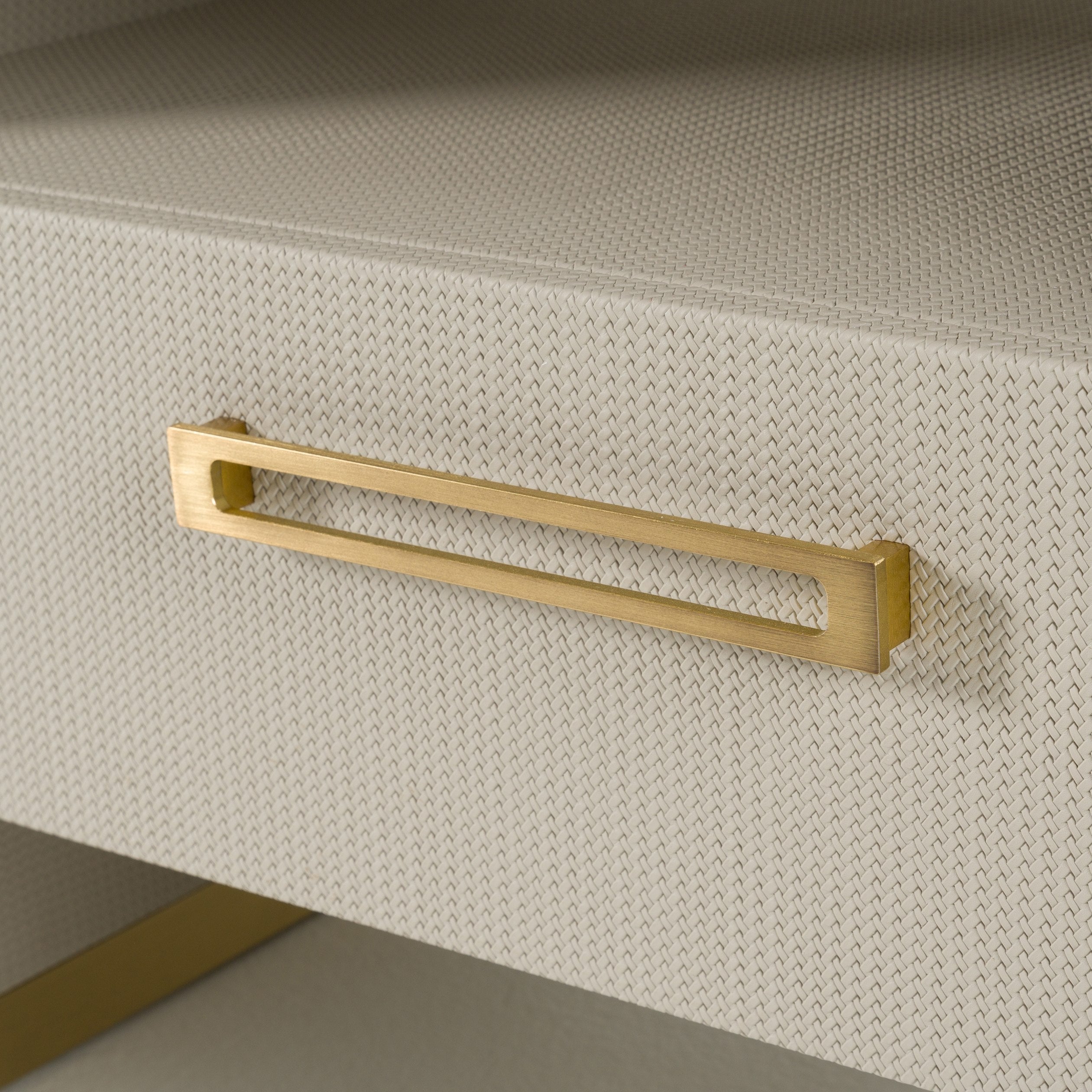 Florence - Modern Beige Leatherette + Gold Nightstand - image 2