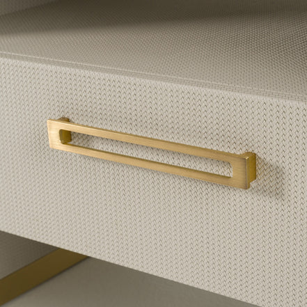 Florence - Modern Beige Leatherette + Gold Nightstand - image 2