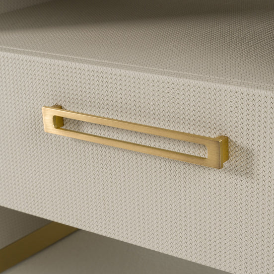 Florence - Modern Beige Leatherette + Gold Nightstand - image 2