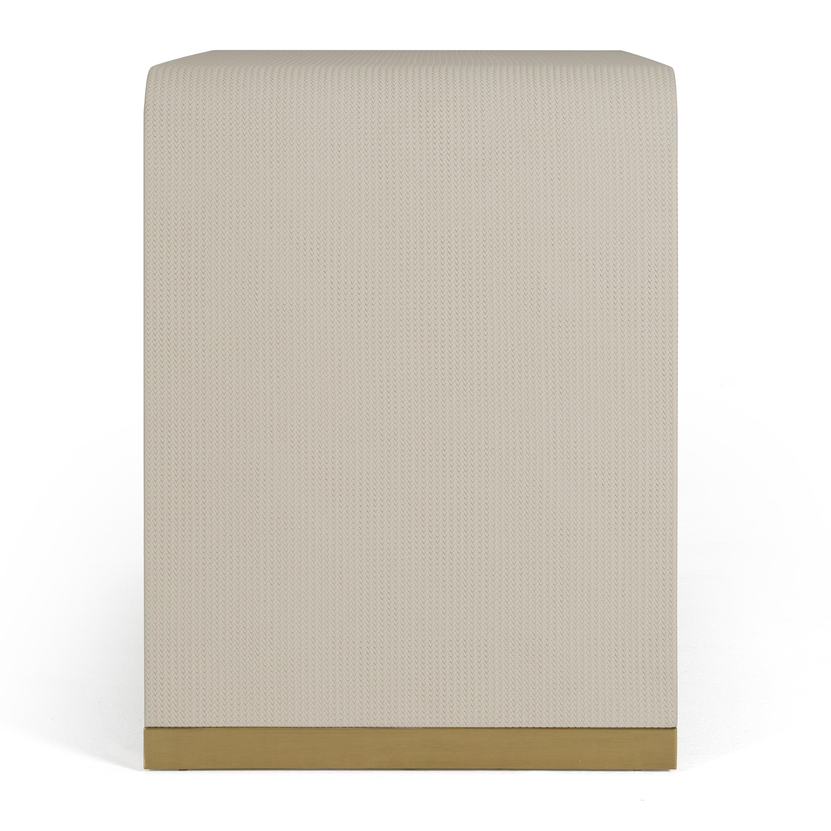 Florence - Modern Beige Leatherette + Gold Nightstand - image 3