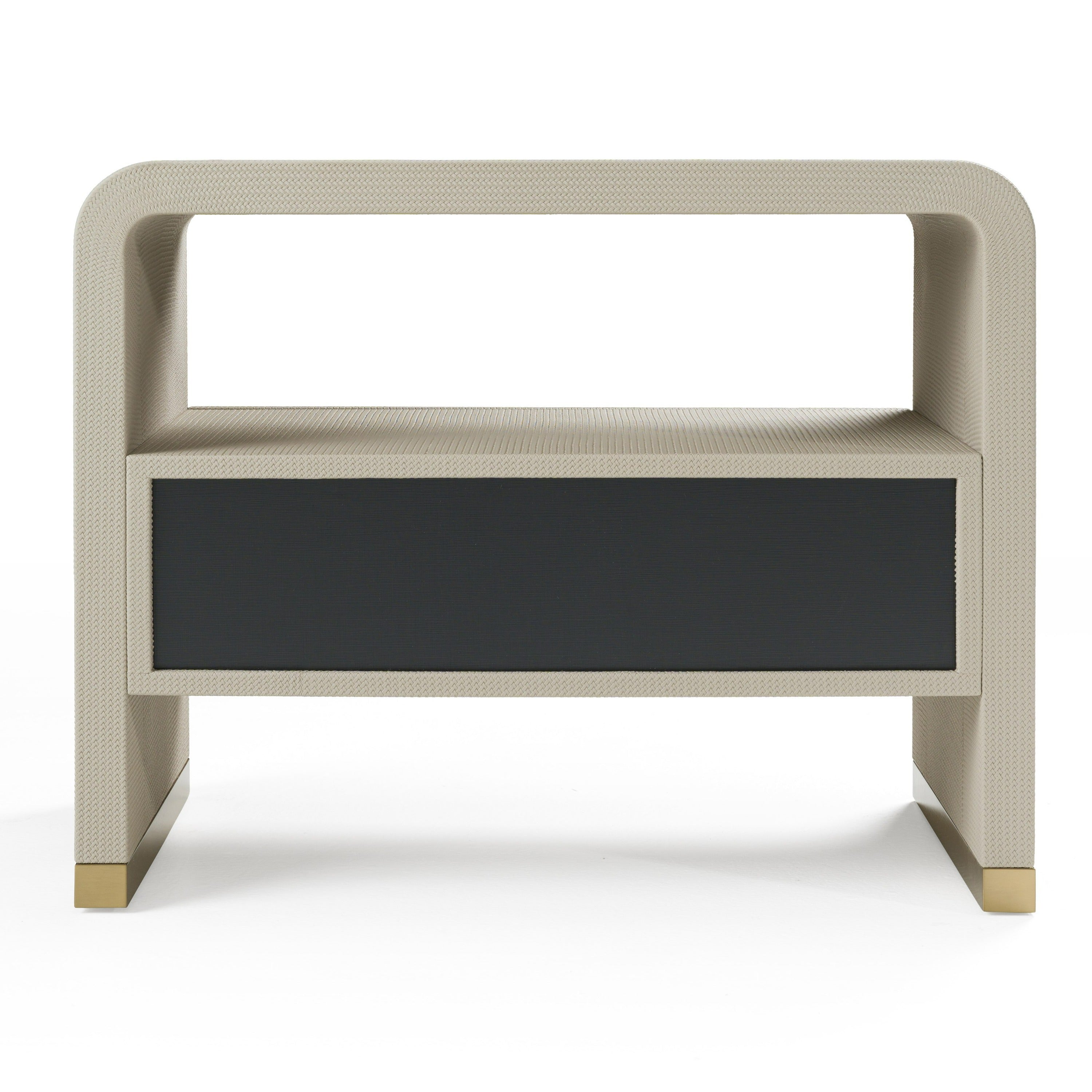 Florence - Modern Beige Leatherette + Gold Nightstand - image 4