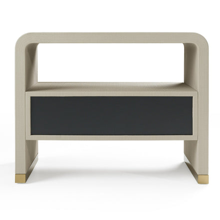 Florence - Modern Beige Leatherette + Gold Nightstand - image 4