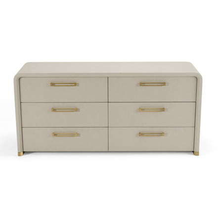 Florence - Modern Beige Leatherette + Gold Dresser