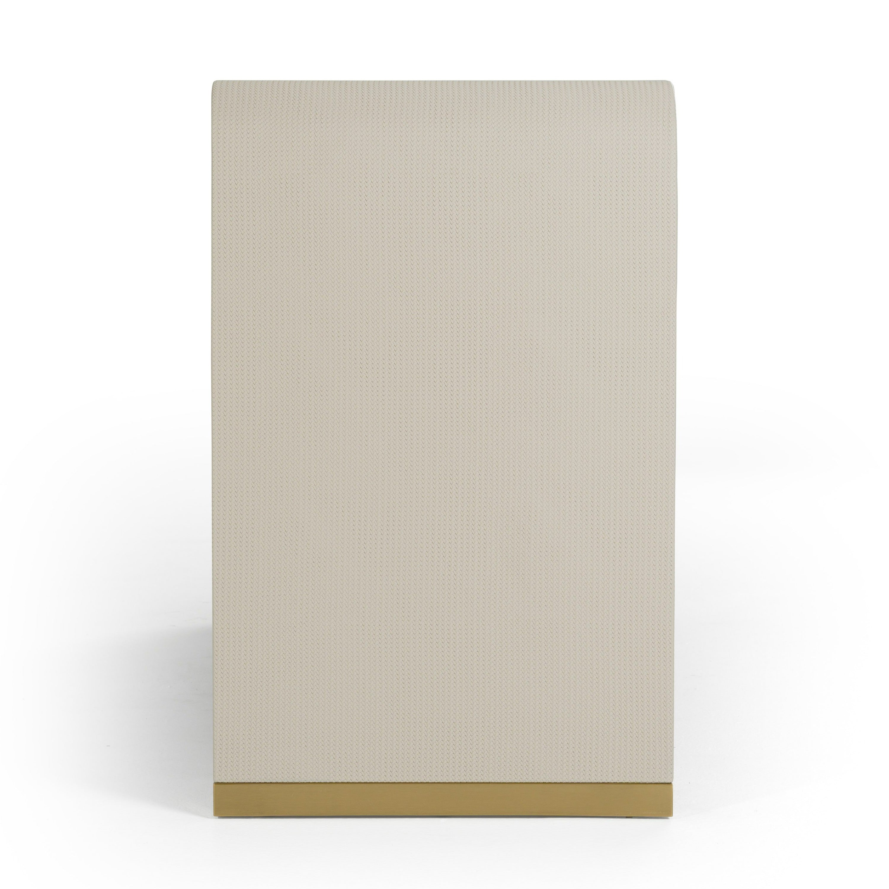 Florence - Modern Beige Leatherette + Gold Dresser - image 2