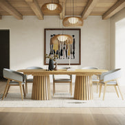 Truman - Mid-Century Modern Natural Oak Extendable Dining Table