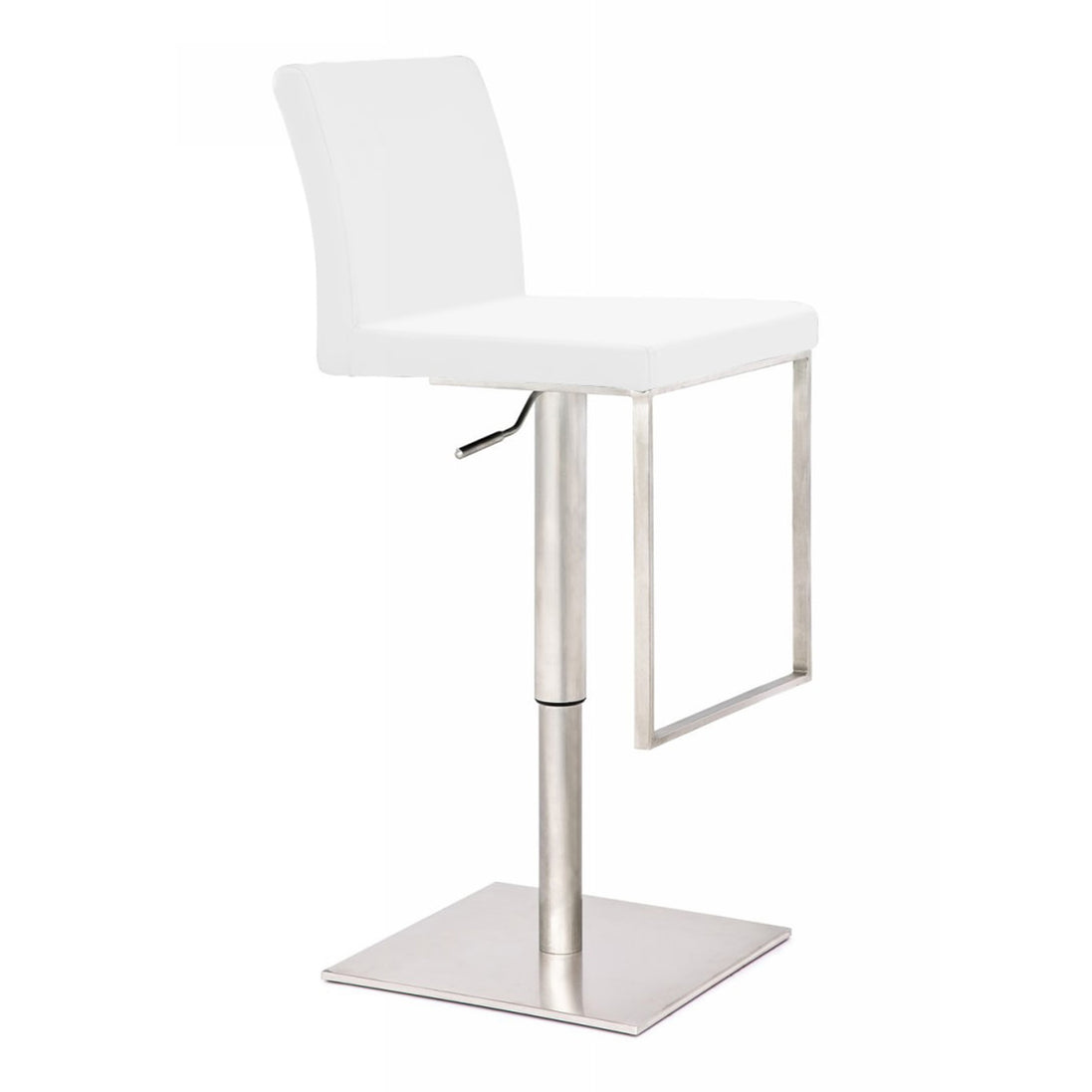Folsum - Modern White Adjustable Bar Stool