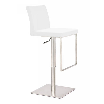 Folsum - Modern White Adjustable Bar Stool