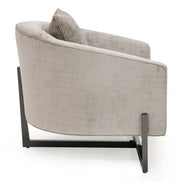 Forbis - Contemporary Light Grey Fabric + Bronze Accent Chair - image 5