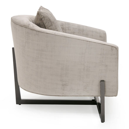 Forbis - Contemporary Light Grey Fabric + Bronze Accent Chair - image 5