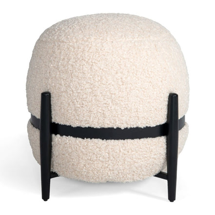 Fouston - Contemporary White Sherpa Pouf - image 3