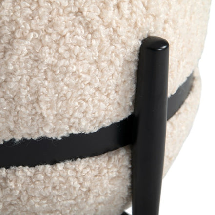 Fouston - Contemporary White Sherpa Pouf - image 4