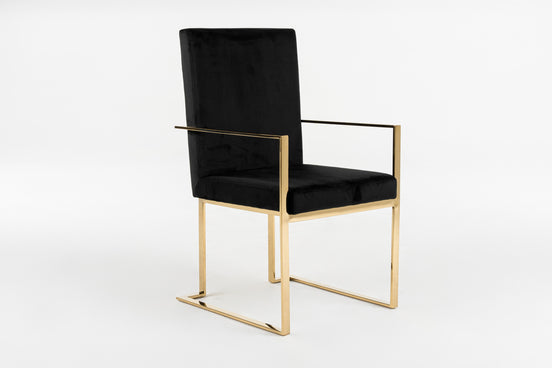 Fowler - Modern Black Velvet Dining Chair - image 2