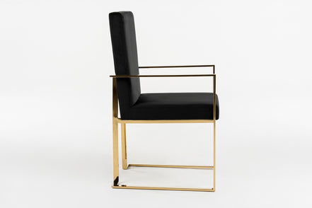 Fowler - Modern Black Velvet Dining Chair - image 3