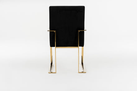 Fowler - Modern Black Velvet Dining Chair - image 4