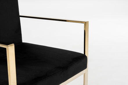 Fowler - Modern Black Velvet Dining Chair - image 5