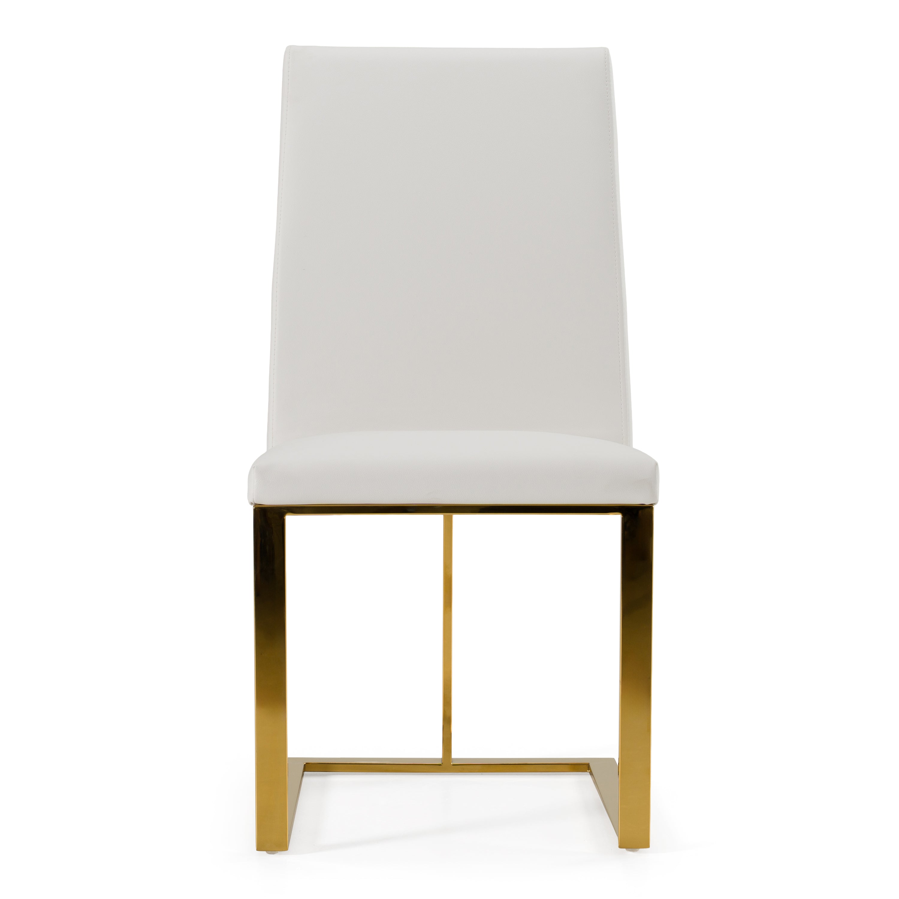 Frankie - Contemporary White & Gold Dining Chair - image 2