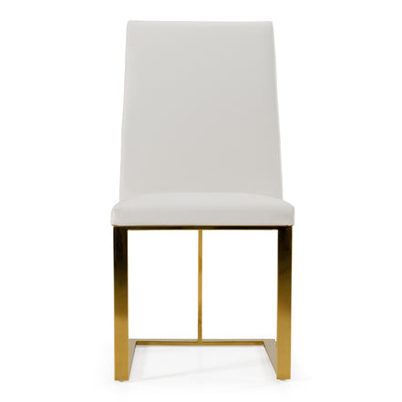 Frankie - Contemporary White & Gold Dining Chair - image 2