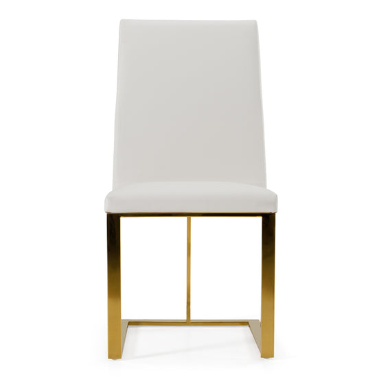 Frankie - Contemporary White & Gold Dining Chair - image 2