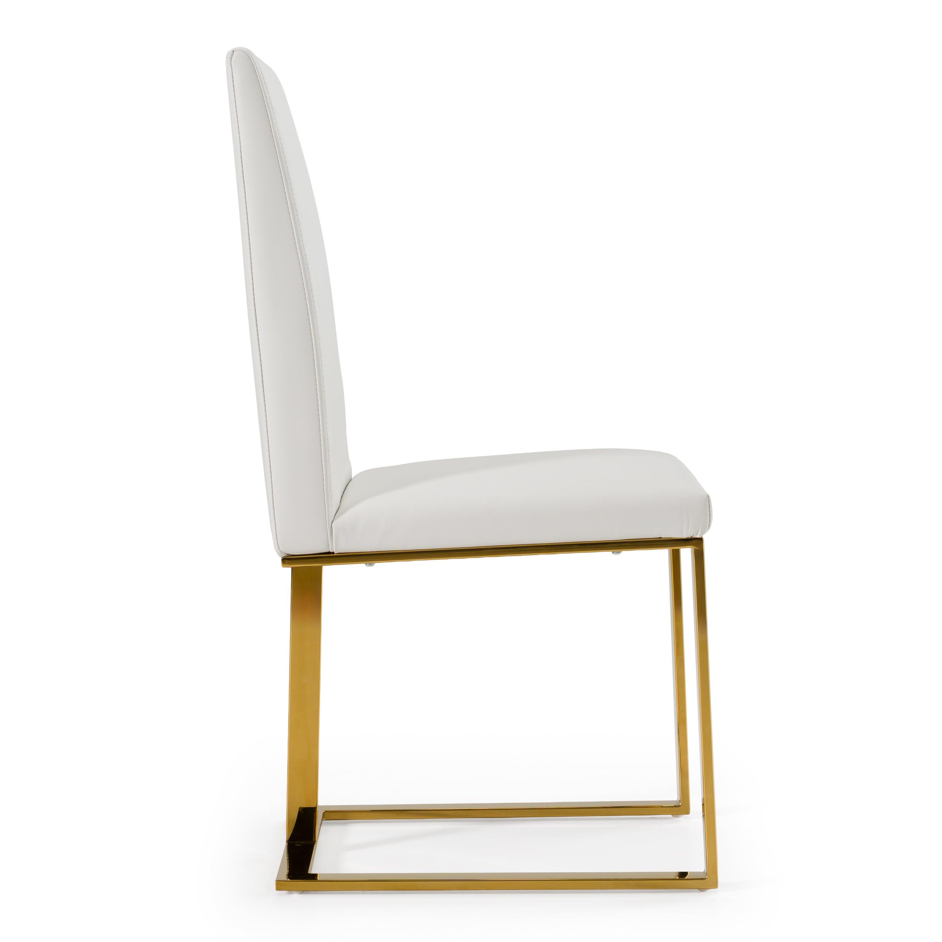 Frankie - Contemporary White & Gold Dining Chair - image 4