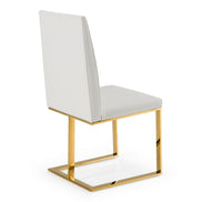 Frankie - Contemporary White & Gold Dining Chair - image 5