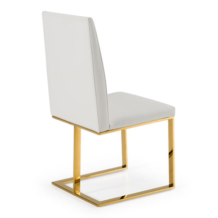Frankie - Contemporary White & Gold Dining Chair - image 5