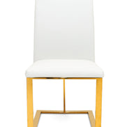 Frankie - Contemporary White & Gold Dining Chair