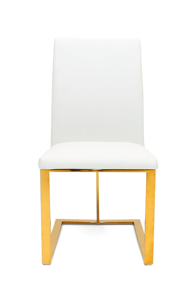 Frankie - Contemporary White & Gold Dining Chair